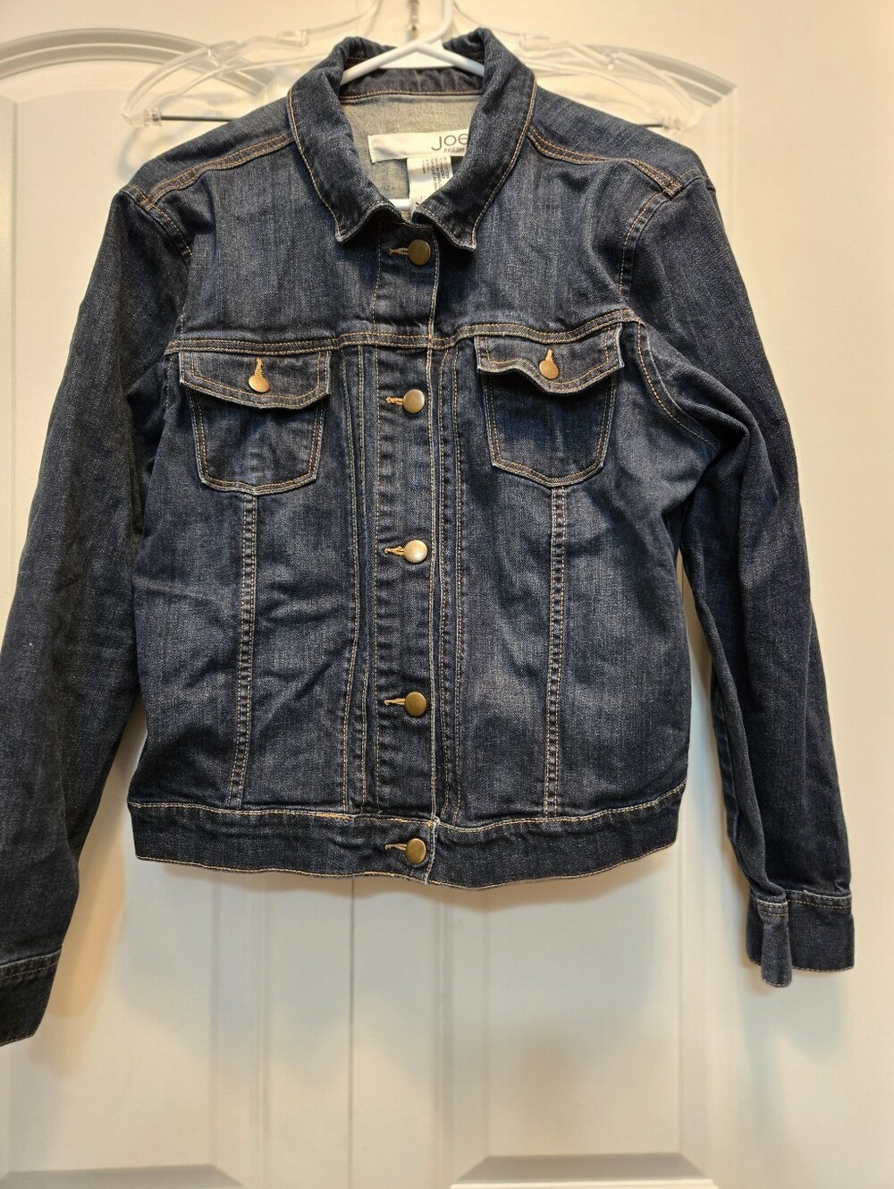 Joe's Jeans Indigo Blue Denim Jacket with Brass Buttons